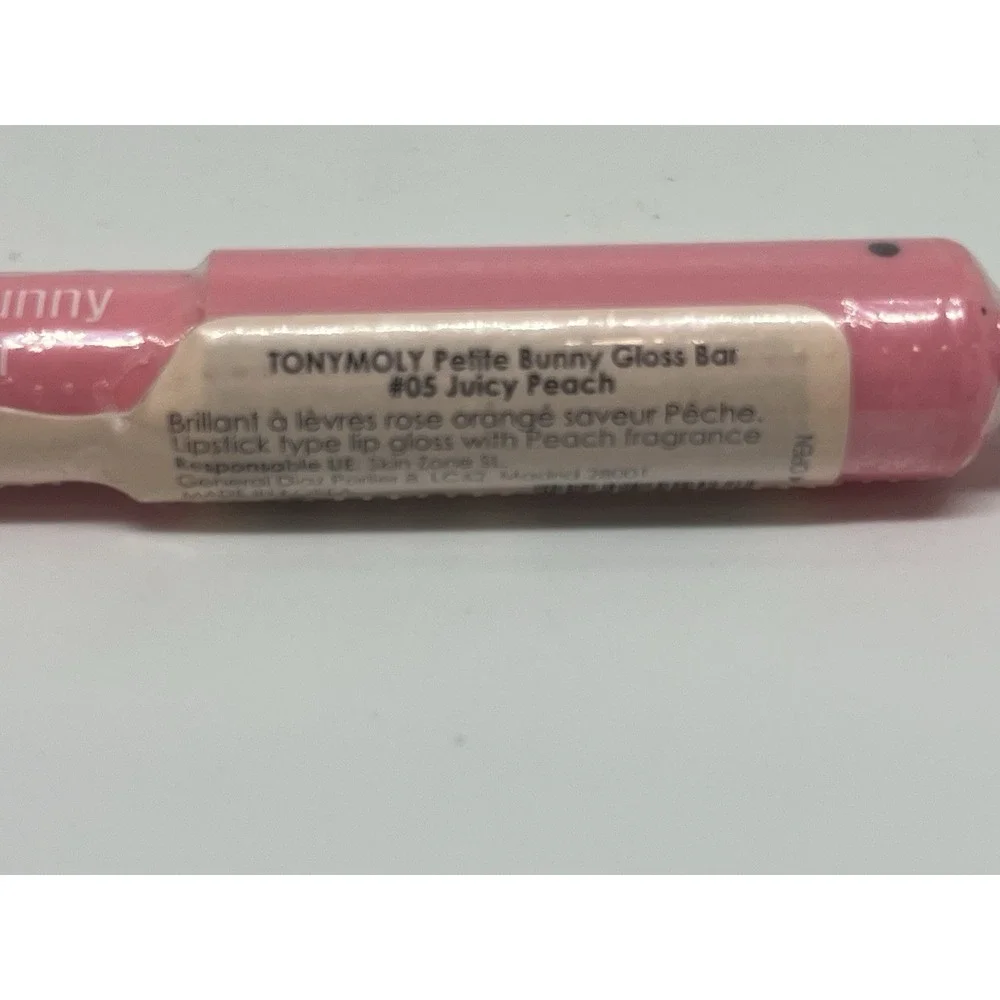 TONYMOLY Petite Bunny Gloss Bar #05 Juicy Peach NEW Sealed Lip Balm